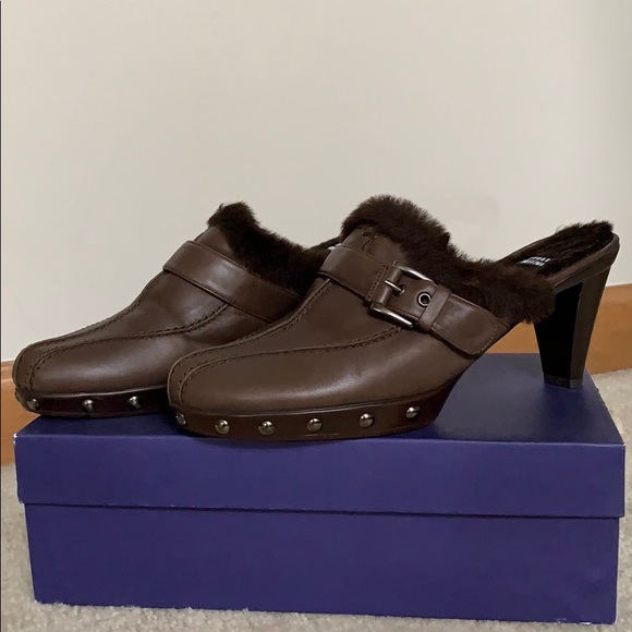 Stuart Weitzman Bark Super Napa Clogs - Picture 1 of 3